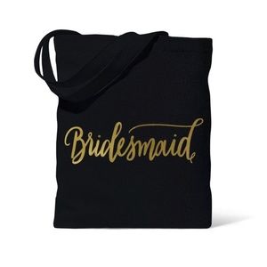 New Bridesmaid Black/Gold Canvas tote bag | Bridesmaids Gift | Bachelorette gift